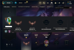 Bronze 4 com 60 Champs e 38 Skins ( Mais de 150 Jogos ) - League of Legends LOL
