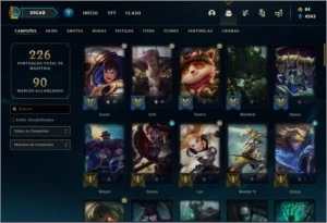 Conta ouro 4 com 70 skins (Duas Prestigios) e 82 champs - League of Legends LOL