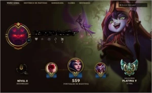 Platina V - 97 skins - todos os campeões - 31k de Ip - League of Legends LOL