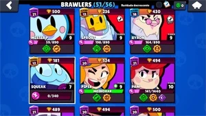 brawl star / 22.000 troféus / 135 nível xp / 51 brawlers - Brawl Stars
