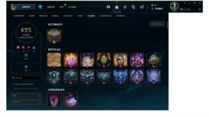 Conta league of legends de 9 anos com 561 skins diamante 3 LOL