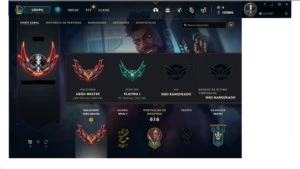 Conta league of legends de 9 anos com 561 skins diamante 3 LOL