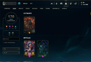 Unranked com TODOS os champs e 170 Skins + Rammus Rei - League of Legends LOL