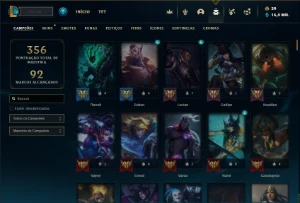 Unranked com TODOS os champs e 170 Skins + Rammus Rei - League of Legends LOL