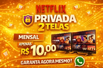 Netflix Privada 4K | 2 Telas Com Pin | 30 Dias (Mensal)