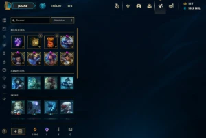 Conta com 4 skin Miticas e bordas de SKIN - League of Legends LOL