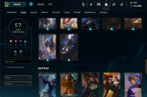 Conta com 4 skin Miticas e bordas de SKIN - League of Legends LOL