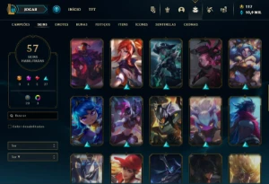 Conta com 4 skin Miticas e bordas de SKIN - League of Legends LOL
