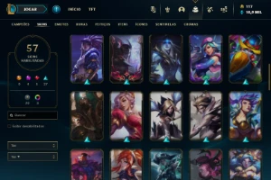 Conta com 4 skin Miticas e bordas de SKIN - League of Legends LOL