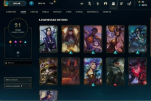 Conta com Vayne Fogos de Artifício Prestigio e normal  - League of Legends LOL