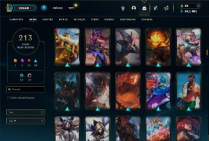 Prata 3 com TODOS os champs e 213 Skins ( MAIN SUP ) - League of Legends LOL