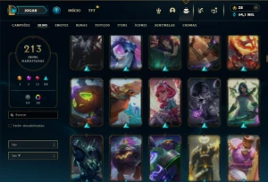 Prata 3 com TODOS os champs e 213 Skins ( MAIN SUP ) - League of Legends LOL