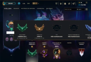 Esmeralda 1 com TODOS os Champs e 157 Skins (TOP / MID / JG) - League of Legends LOL