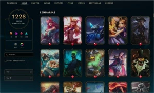 Conta no League of Legends 1228 skins - PLAT 4 LOL