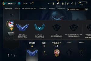 Diamante 4 com 31 Champs e 7 Skins + 2 Fragmentos - League of Legends LOL