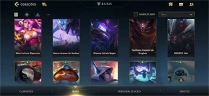 Vendo conta Wild Rift com 52 skins, 78 campeões e 25k de cri - League of Legends: Wild Rift LOL WR