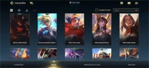 Vendo conta Wild Rift com 52 skins, 78 campeões e 25k de cri - League of Legends: Wild Rift LOL WR