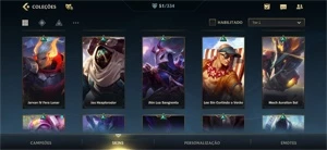Vendo conta Wild Rift com 52 skins, 78 campeões e 25k de cri - League of Legends: Wild Rift LOL WR
