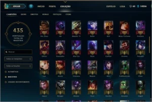 CONTA - 73 SKINS / BORDA DE PLATINA - League of Legends LOL