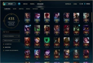 CONTA - 73 SKINS / BORDA DE PLATINA - League of Legends LOL