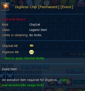 DMO OrdiShin 4set Yolei Aura/ Chip Jog, Xros and Magnet Perm - Digimon Masters Online