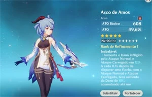 Conta AR55 - Ayato, Ganyu, Venti, Amos, Diluc C1 - Genshin Impact