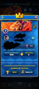 Conta Clash Royale Nível 59 - Arena 25 - 10.261 Troféus 🔥🔥