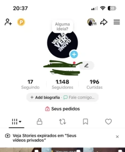 Conta TikTok 1,1k - Redes Sociais