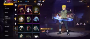 Conta ff barata com skins de Naruto - Free Fire