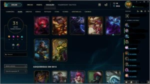 Conta Ouro IV - LV 89 - 87 champs e 31 skins - League of Legends LOL