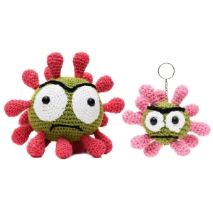 Duo Corona vírus e chaveiro corona em amigurumi - Artesanato e Personalizados
