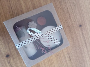 Kit Vela Pilar, Vela Redonda e 2 Aromatizadores - Artesanato e Personalizados