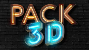 Pack Letras 3D Renderizadas Premium Editáveis - Outros