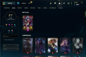 Unranked com 130 Champs e 87 Skins + 520k de Morgana - League of Legends LOL