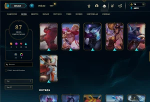 Unranked com 130 Champs e 87 Skins + 520k de Morgana - League of Legends LOL