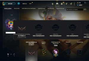 Unranked com 130 Champs e 87 Skins + 520k de Morgana - League of Legends LOL