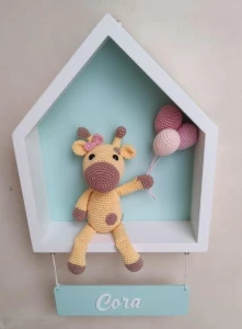 Enfeite de Porta Maternidade Girafa - Artesanato e Personalizados
