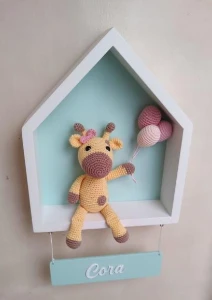Enfeite de Porta Maternidade Girafa - Artesanato e Personalizados