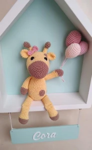 Enfeite de Porta Maternidade Girafa - Artesanato e Personalizados