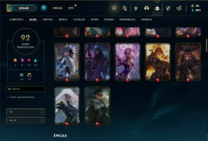 Esmeralda 3 com 81 Champs e 92 Skins ( MAIN ADC ) - League of Legends LOL