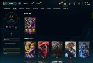 Conta prata 4 com 95 champs e 86 skins - League of Legends LOL