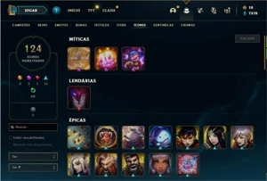 Conta prata 4 com 95 champs e 86 skins - League of Legends LOL