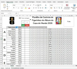 Planilha De Controle De Figurinhas Do Álbum Da Copa Do Mundo - Planilhas e Dashboards