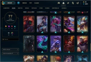 Conta de lol gold 4, 77 skins nível 312 - League of Legends
