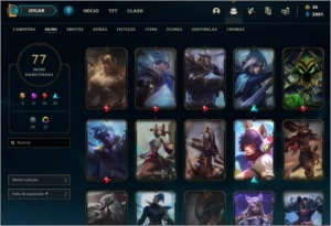 Conta de lol gold 4, 77 skins nível 312 - League of Legends