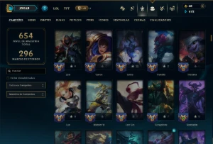 Bronze 3 com TODOS os Champs e 194 Skins ( MID / JG / ADC ) - League of Legends LOL