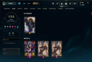 Bronze 3 com TODOS os Champs e 194 Skins ( MID / JG / ADC ) - League of Legends LOL
