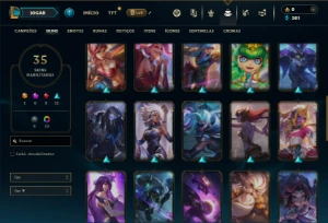 Mestre com 100 Champs e 35 Skins  ( 39 PDL ) - League of Legends LOL