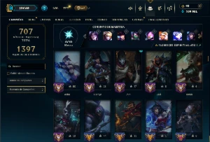 Esmeralda 2 com TODOS os Champs e 237 Skins +14 Vitoriosas - League of Legends LOL