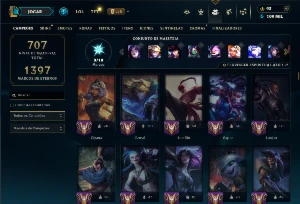 Esmeralda 2 com TODOS os Champs e 237 Skins +14 Vitoriosas - League of Legends LOL